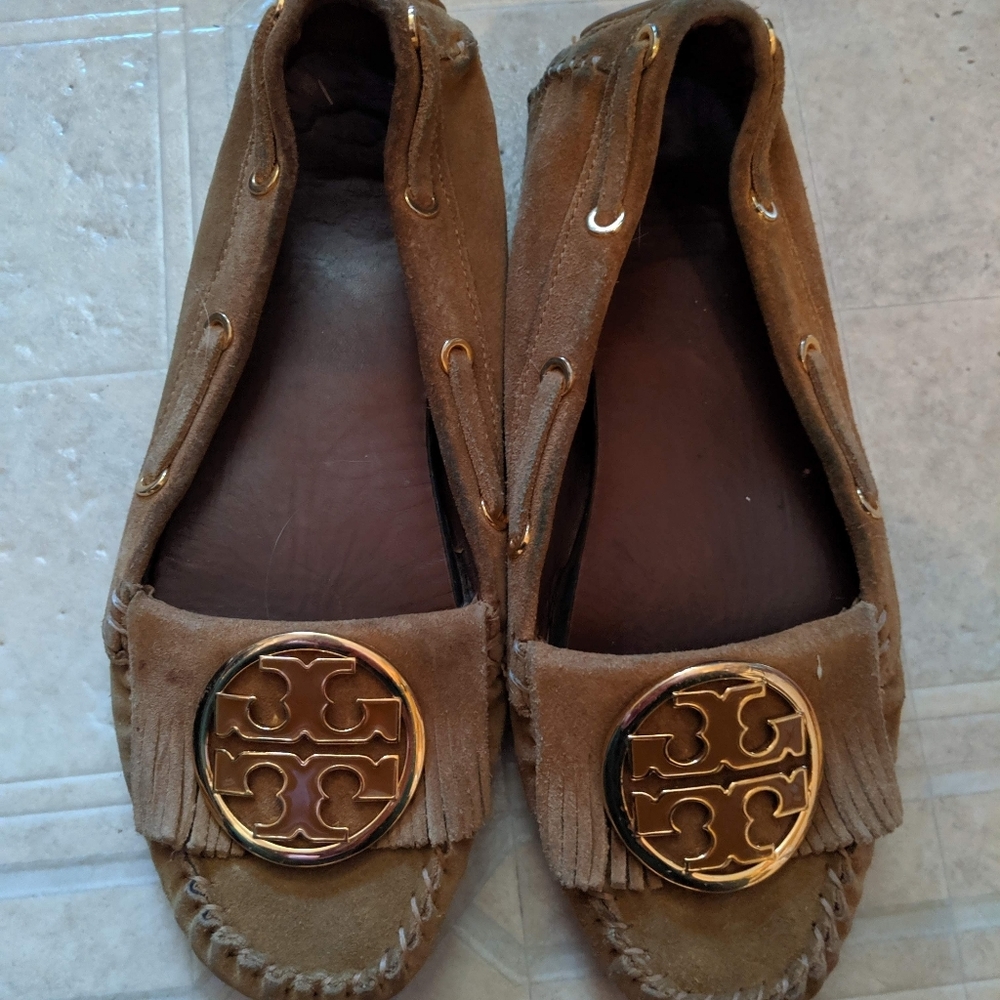 Tory Burch brown suede driving moccasins size 7.5